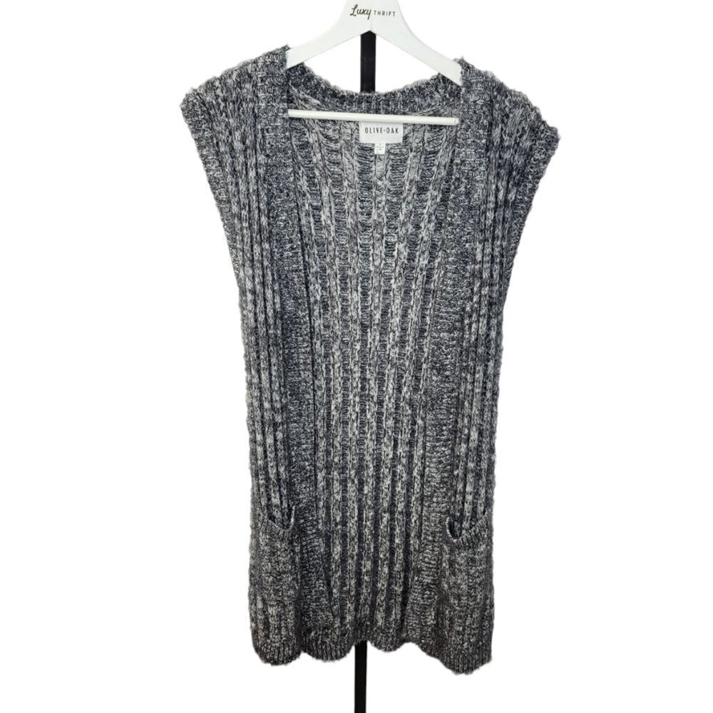 Olive + Oak Fuzzy Sleeveless Cardigan Size  S